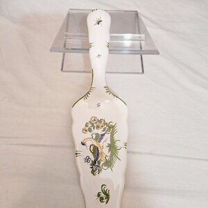 Vintage Porcelain Cake Pastry Server French Faience d’Art Regional Décor